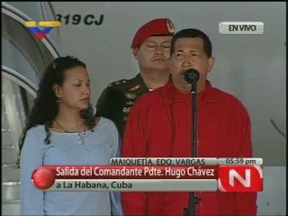 Salida del presidente Chávez a La Habana