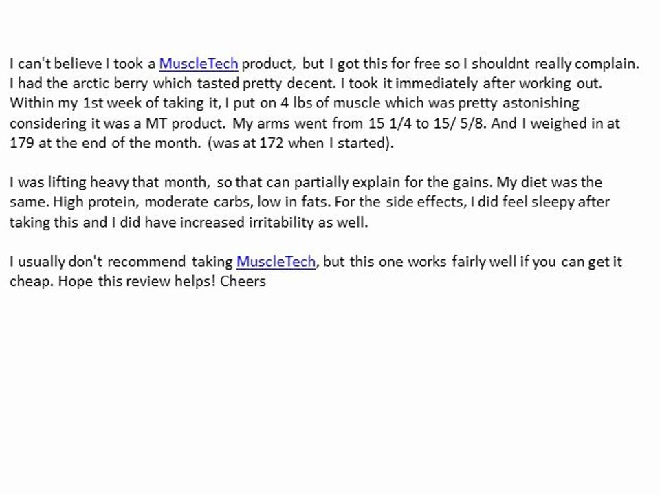Muscletech Anabolic Halo Reviews