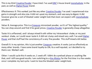 ON Creatine Powder Reviews