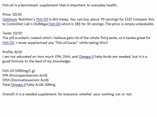 Optimum Nutrition Fish Oil Reviews