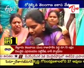 Telangana vanta varpu Agitation - Kavita talking to Media