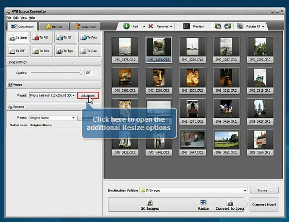 How to resize images using AVS Image Converter?