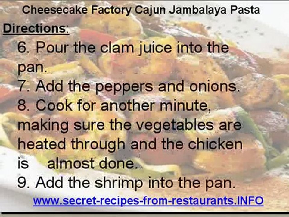 Cheesecake Factory Cajun Jambalaya Pasta Recipe