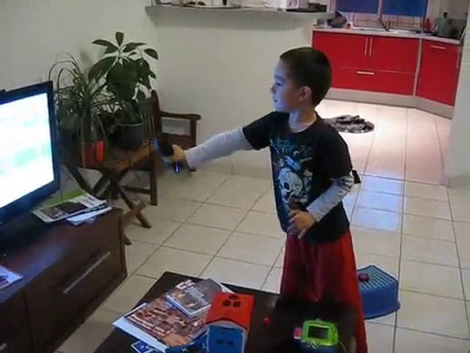 Gautier joue à la wii