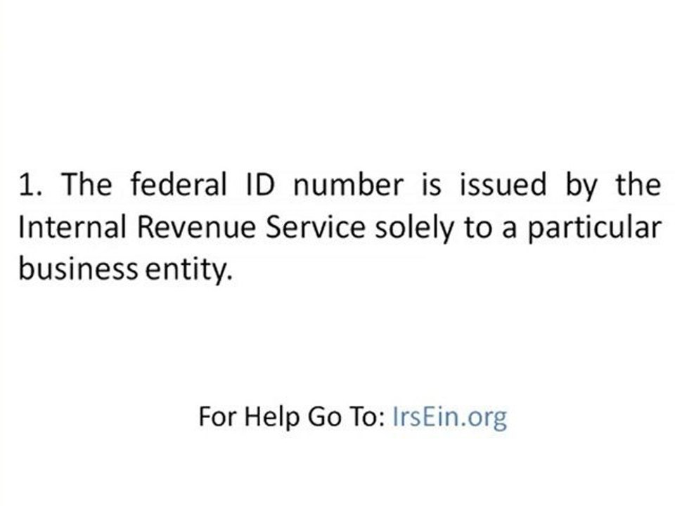 Federal ID Number vs State Ta ID Number