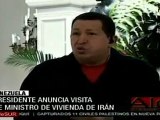 Hugo Chávez anuncia la visita del ministro de Vivienda de I