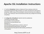 Apache SSL Certificates Installation Notes