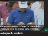 Un spectateur reçoit une balle de golf en plein visage !