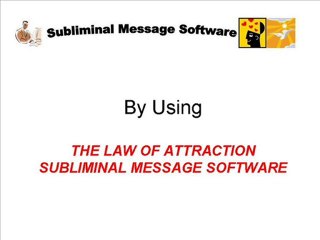 The Law of Attraction Subliminal Message Software