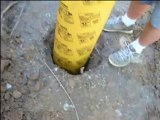 Handyman Installing Concrete footer