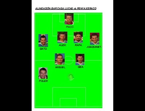 ALINEACIÓN PENYA vs BAR CASA LUCAS