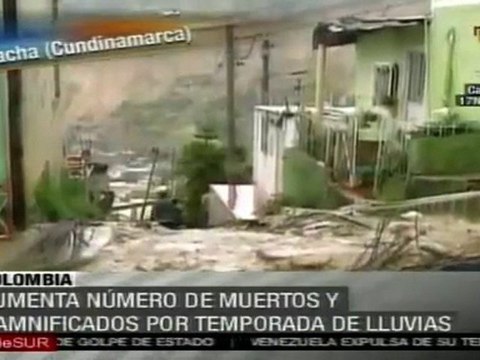 Aumentan muertos y damnificados por lluvias en Colombia