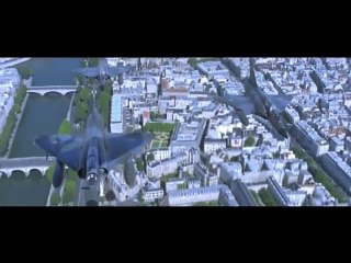 Aerial footage above Paris