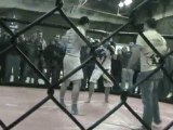 Kick boxing in the cage