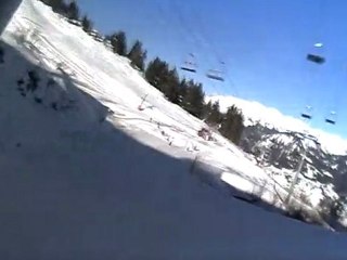 descente  jusque Praz sur Arly( canon à neige)