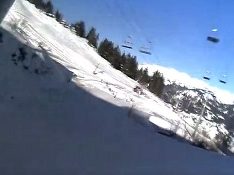 descente jusque Praz sur Arly( canon à neige)