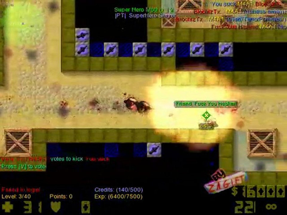 Counter Strike 2D On Line [Game Play] - Vid 2/6-Ca ce gatte