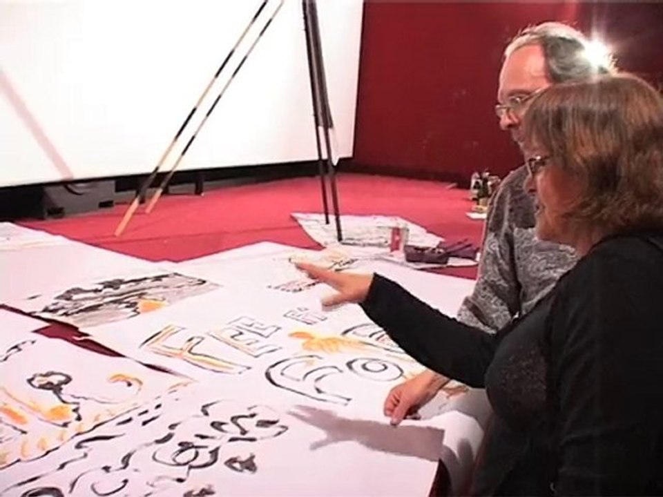 Performance musique-peinture au cinéma Normandy à Vaucresson