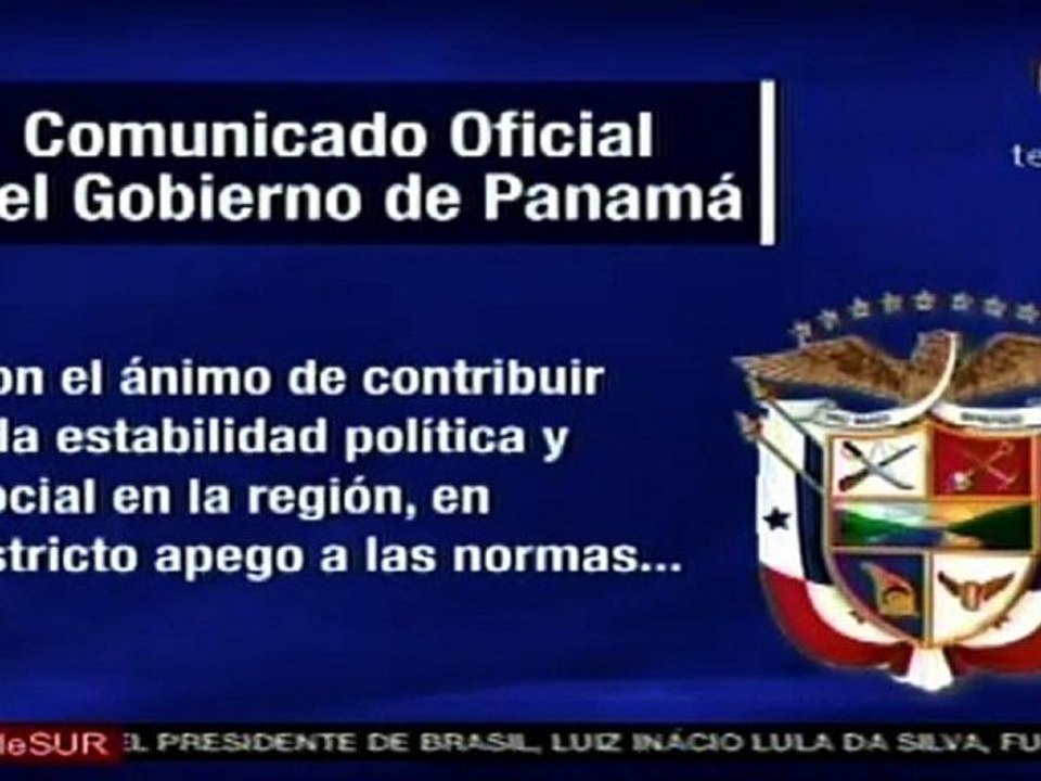 Comunicado oficial Gobierno de Panamá