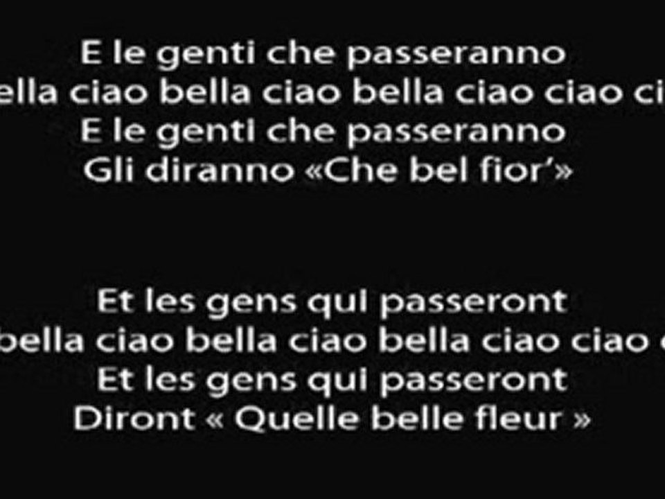 Bella ciao - Version des partisans