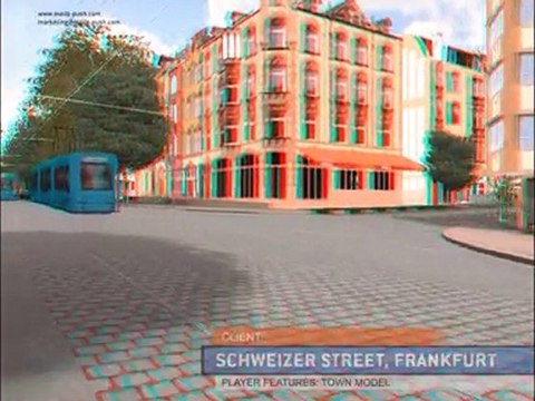 Schweizer Street, City of Frankfurt, Germany in 3D Anaglyph