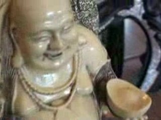 carved ivory effect Buddha, home accessories