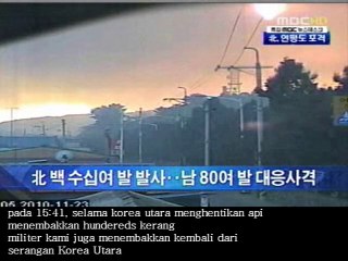 North Korea Fires Rockets at South(Indonesian)
