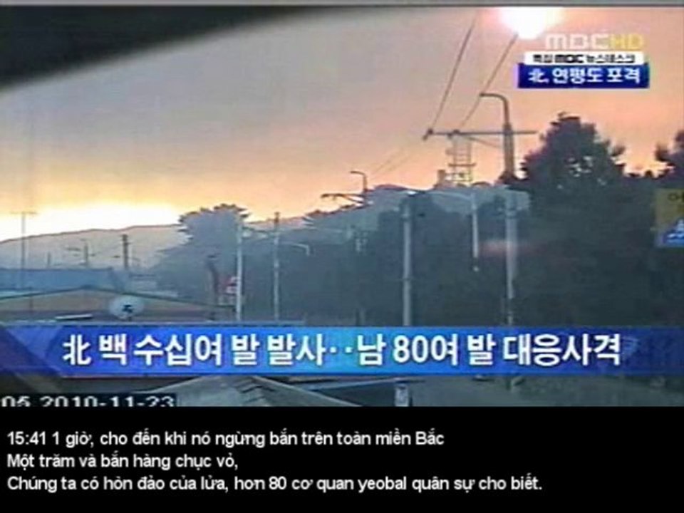 North Korea Fires Rockets at South(Vietnamese)