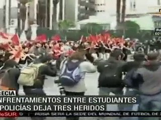 Enfrentamientos entre estudiantes y policías en Grecia