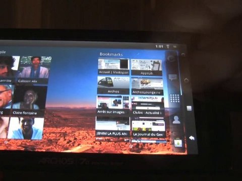 Test de l'Archos 70 Internet Tablet : interface