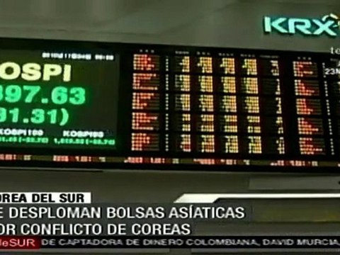 Se desploman Bolsas Asiáticas por conflicto entre Coreas