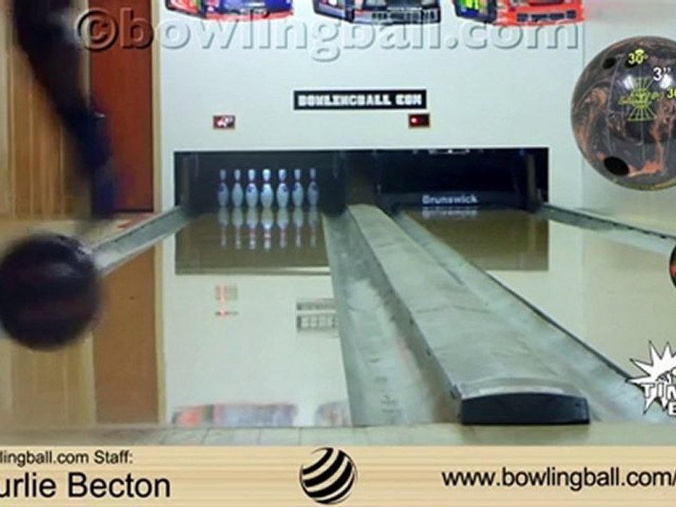 Lane #1 Time Bomb Black Fire Bowling Ball Reaction