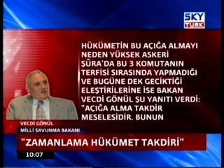 Vecdi Gönül 3 Komutanın Açığa Alınması Hakkında Konuştu