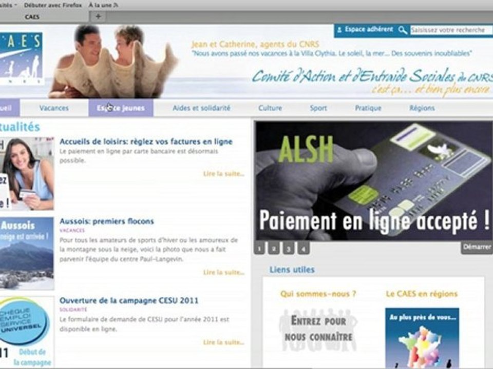 Tutoriel du nouveau site Web du CAES du CNRS