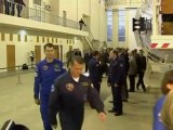 Space station astronauts return to earth