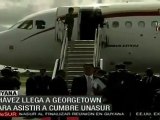 Presidente Chávez llega a Guyana para participar en IV Cumbre de Unasur