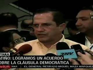 Ricardo Patiño: logramos un acuerdo sobre la cláusula democrática