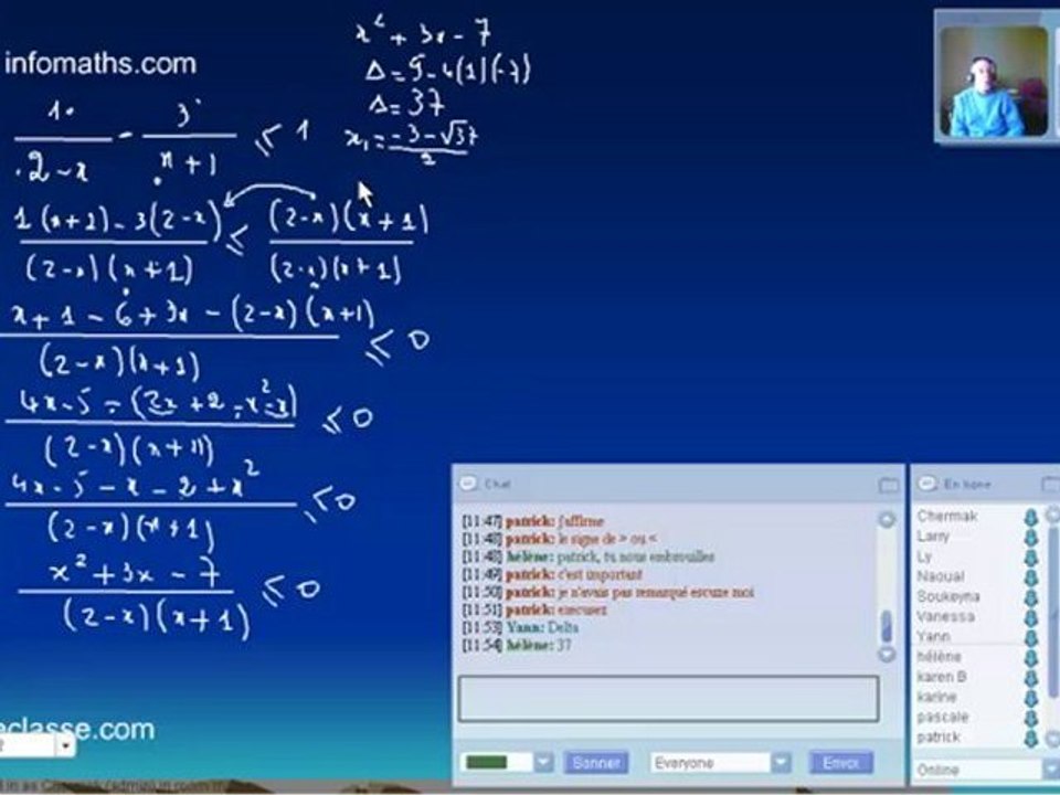 Tableau de signes. Partie 3