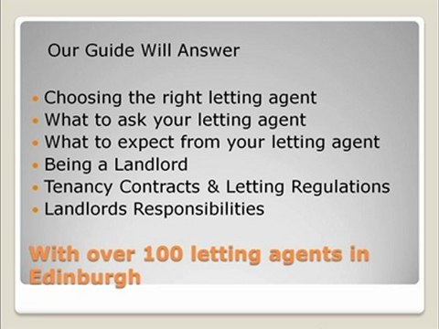 Letting Agents in Edinburgh - Property to let Edinburgh
