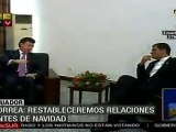 Ecuador y Colombia restablecerán relaciones antes de fin de año
