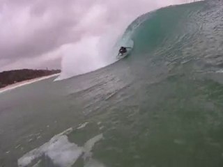 albert pollioni surfing tiny surfboard