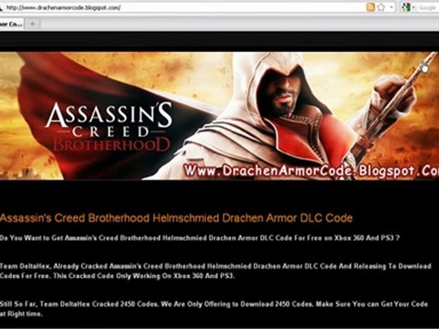 Assassin's Creed Brotherhood Helmschmied Drachen Armor Code - video  Dailymotion