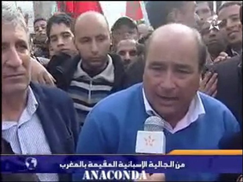 Españoles que participan en la marcha de casablanca