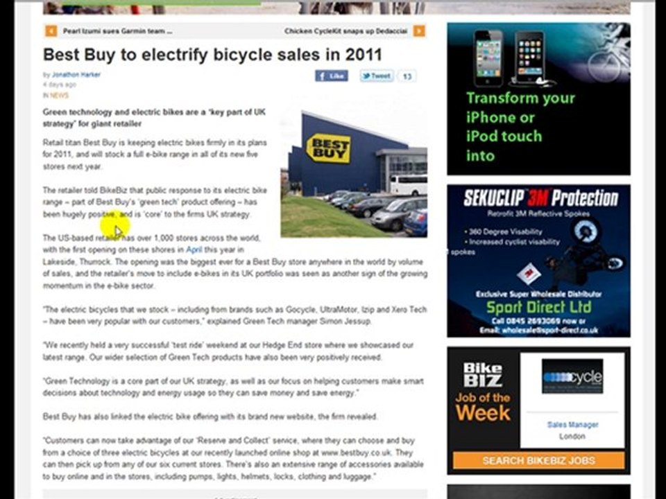 Electric Bike News Week of 11-22-10 | Electric Bike Report
