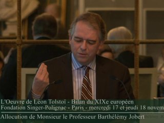 Allocution de Monsieur le Professeur Barthélémy Jobert