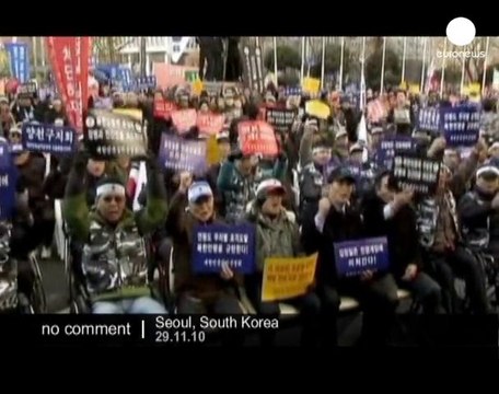 Angry South Korean demonstrate against... - no comment