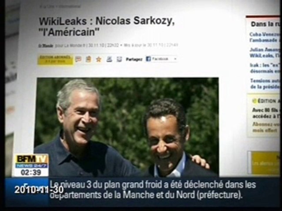Révélations Wikileaks Sarkozy "Le Monde"