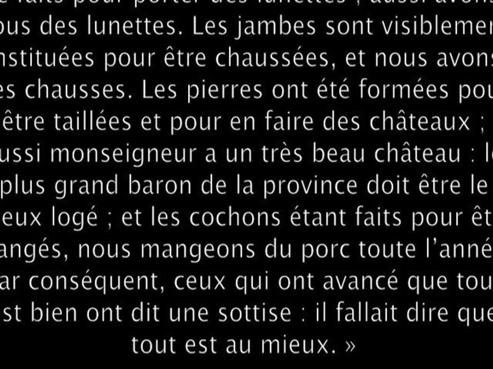 Candide ou l'Optimisme, de Voltaire (Chapitre 1)