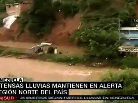Intensas lluvias mantienen en alerta región norte de Venezu