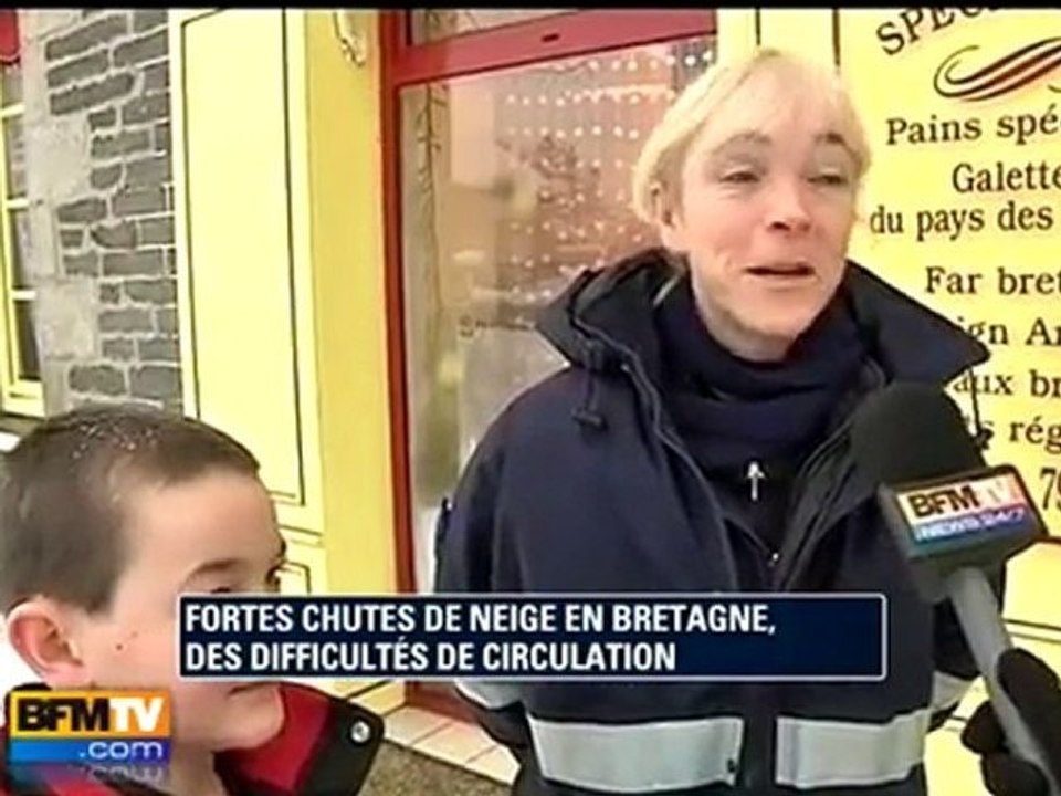 Fortes chutes de neige en Bretagne